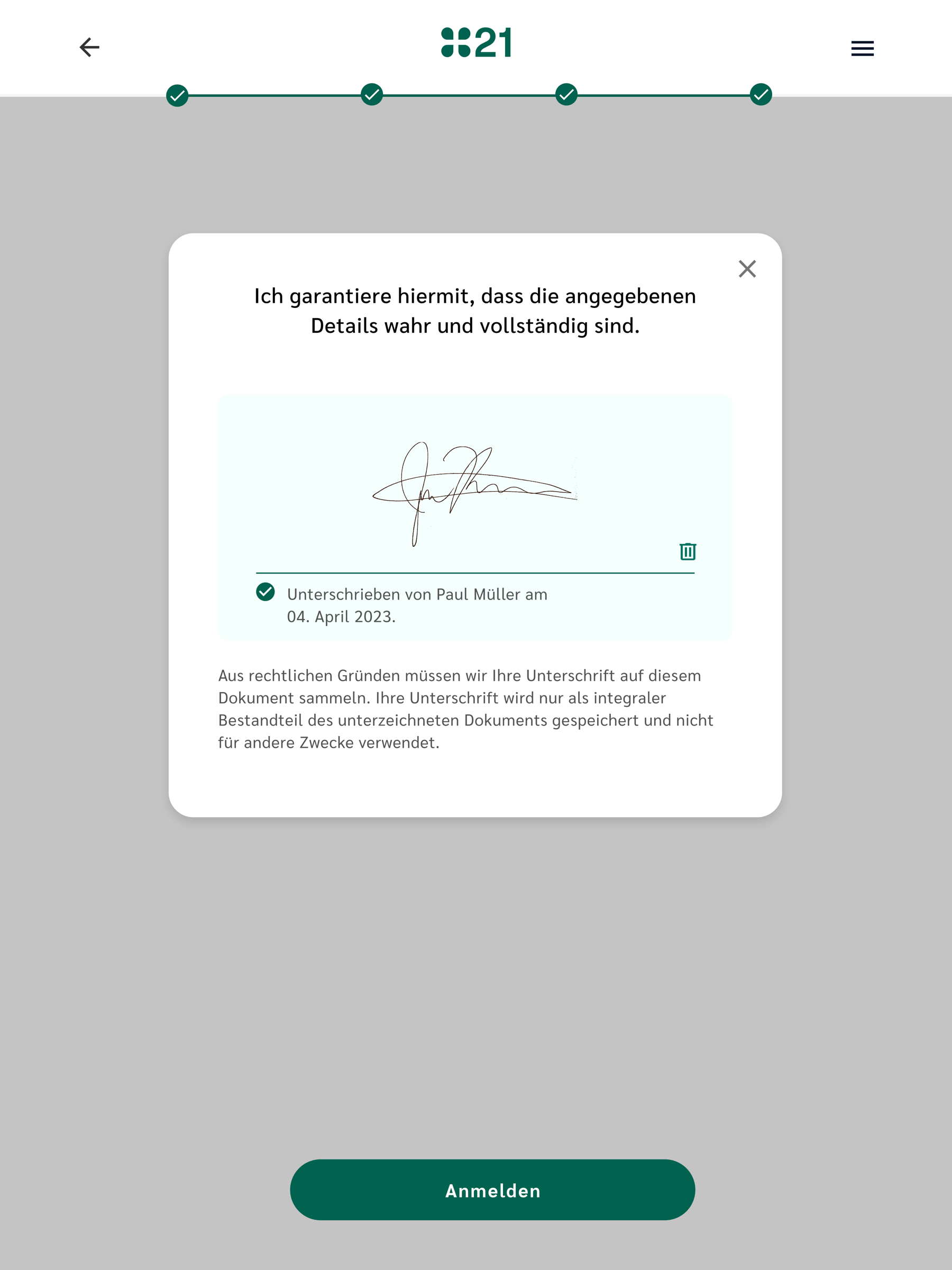 iPad — wishes and expectations with signature confirmation