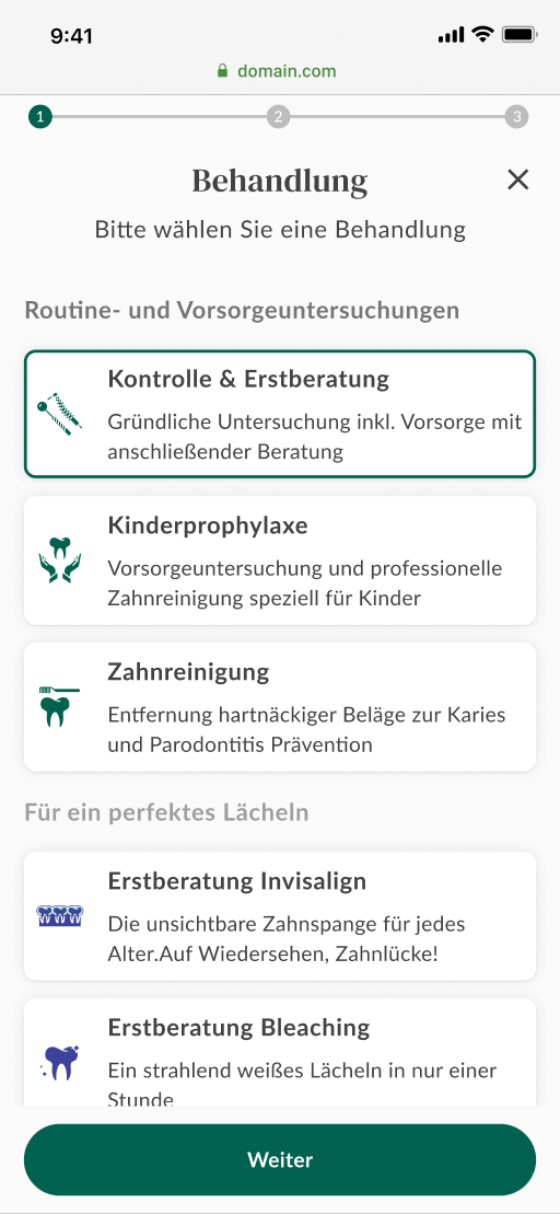 Second generation: icons, grouped treatments, descriptions