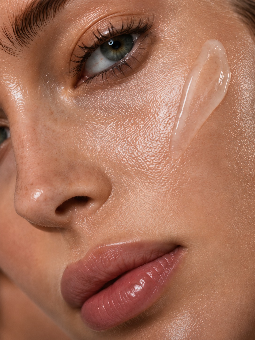 Signature treatments — macro skin with serum stroke across cheek