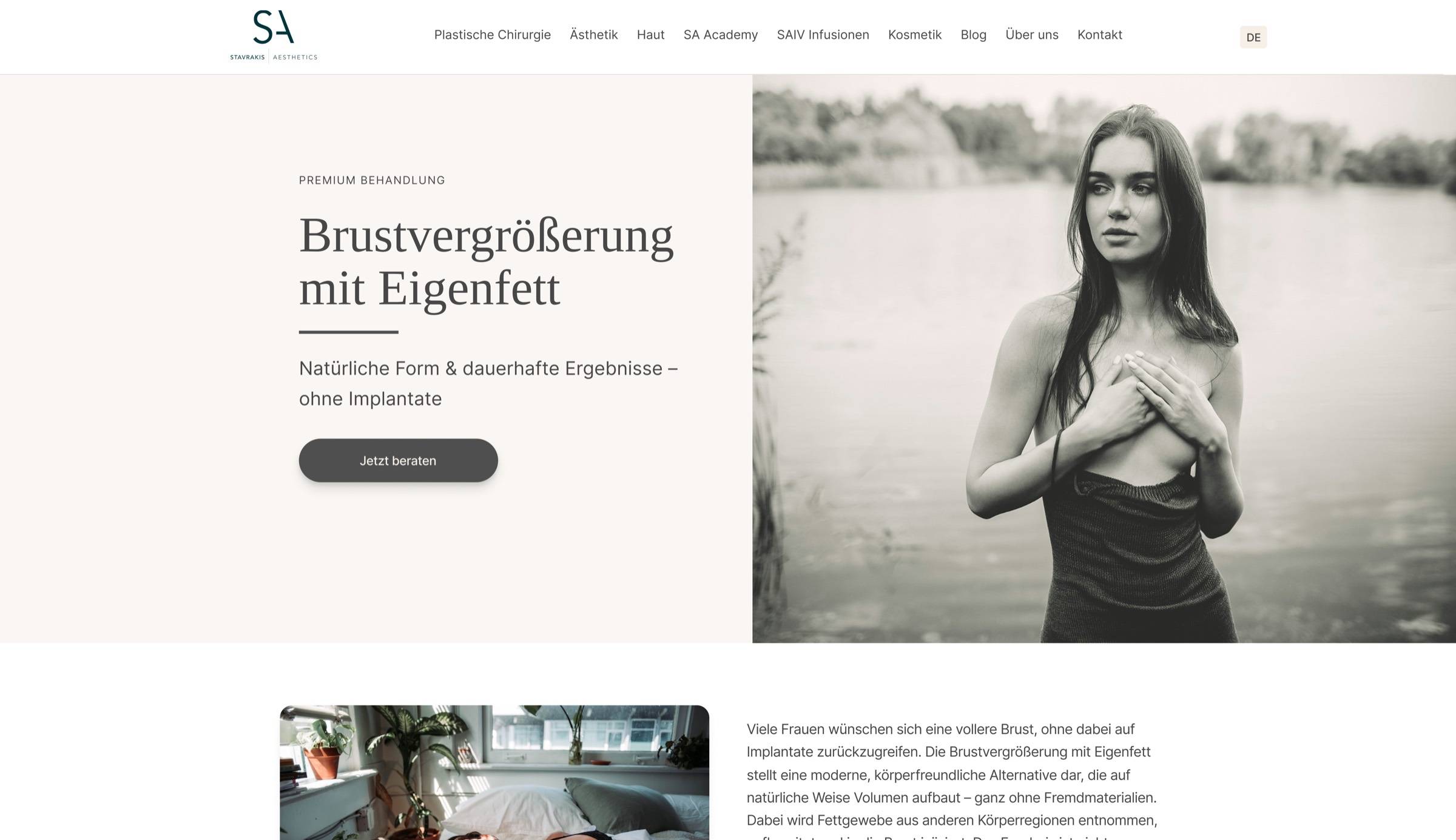 SA Stavrakis — treatment page on desktop